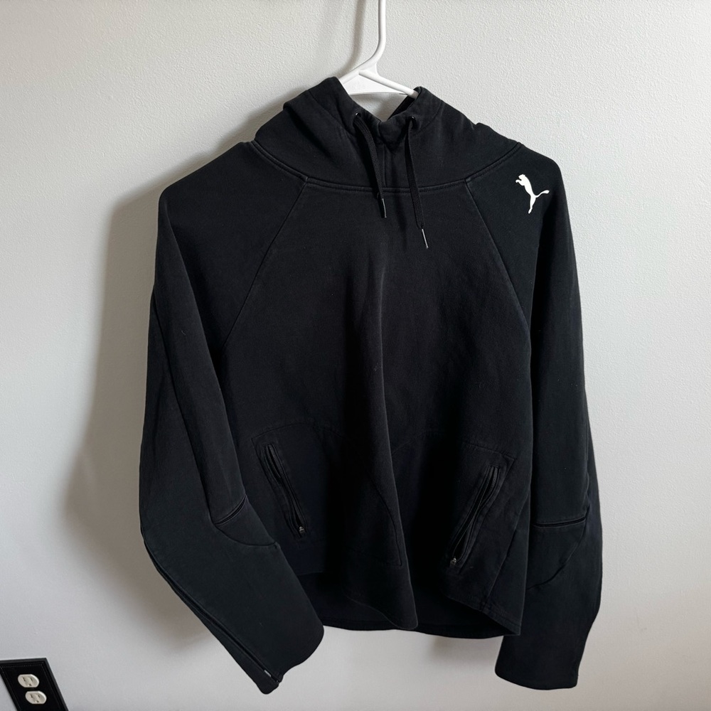 Puma Black Hoodie with White Accents